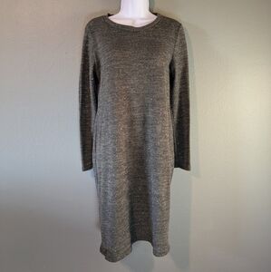 Olive Green Knit Sweater Dress with Star Sequin Size M